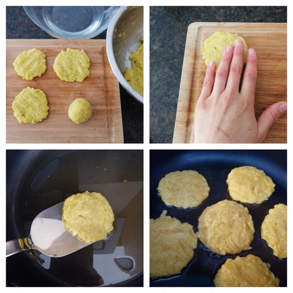 Kartoffelbuffer formen und braten 